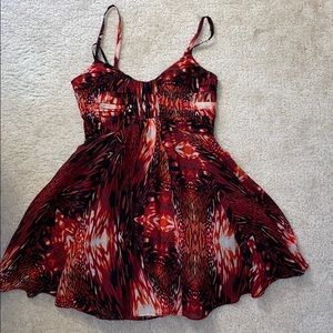 BeBe Mixed print red dress